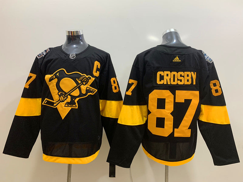 Men's Pittsburgh Penguins sidney crosby #87 Black Player Jersey1