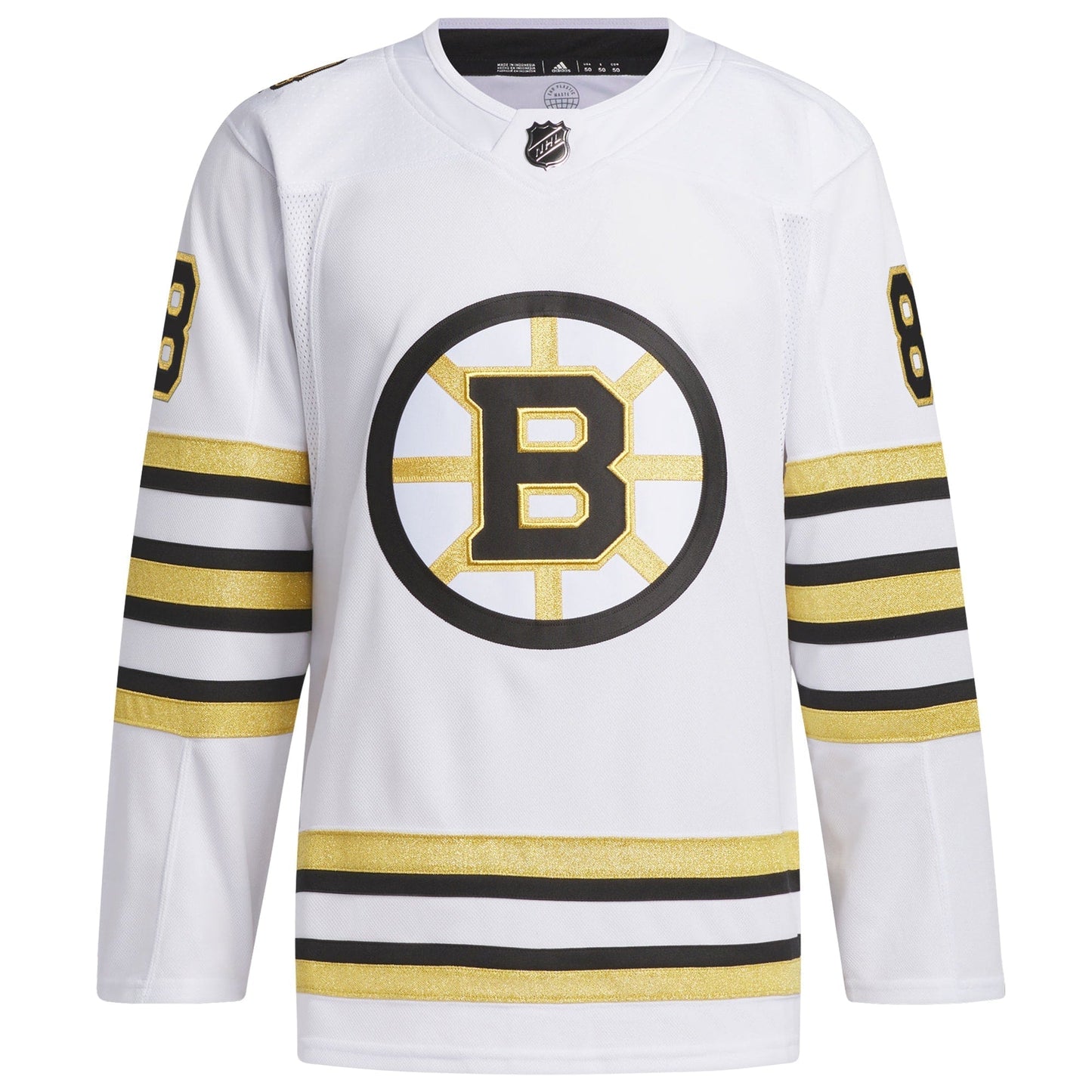 David Pastrnak Boston Bruins Primegreen 100th Anniversary Jersey - White