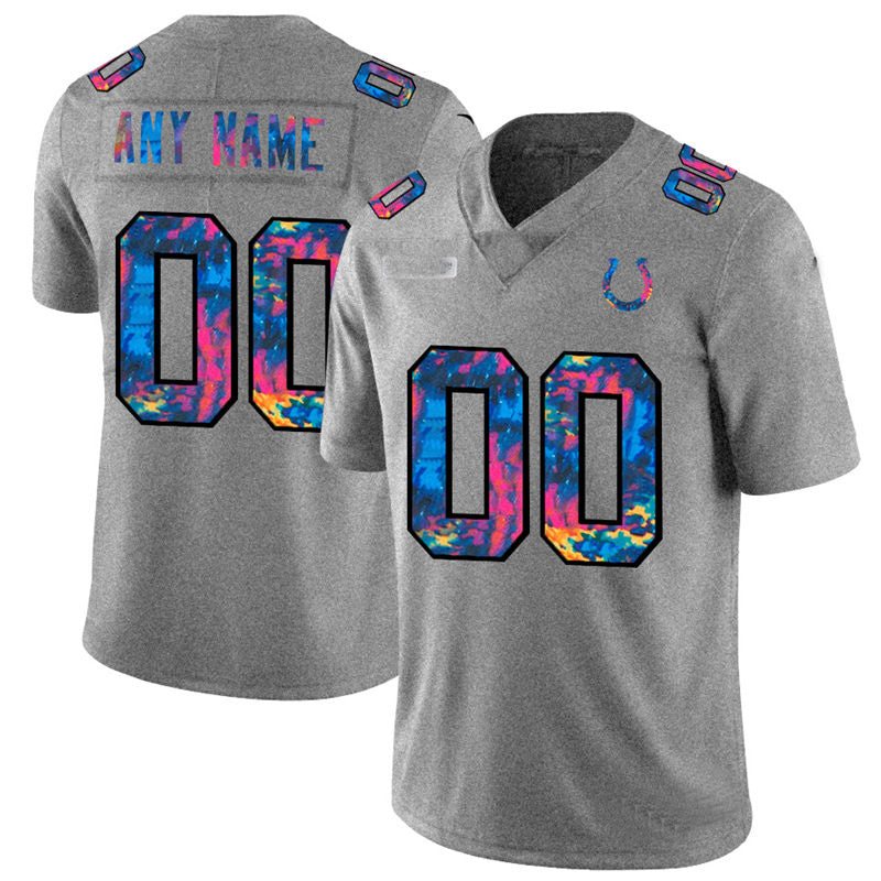 Custom1 Indianapolis Colts Multi-Color 2020 Crucial Catch Vapor Untouchable Limited Jersey1 Greyheather Stitched American Football Jerseys