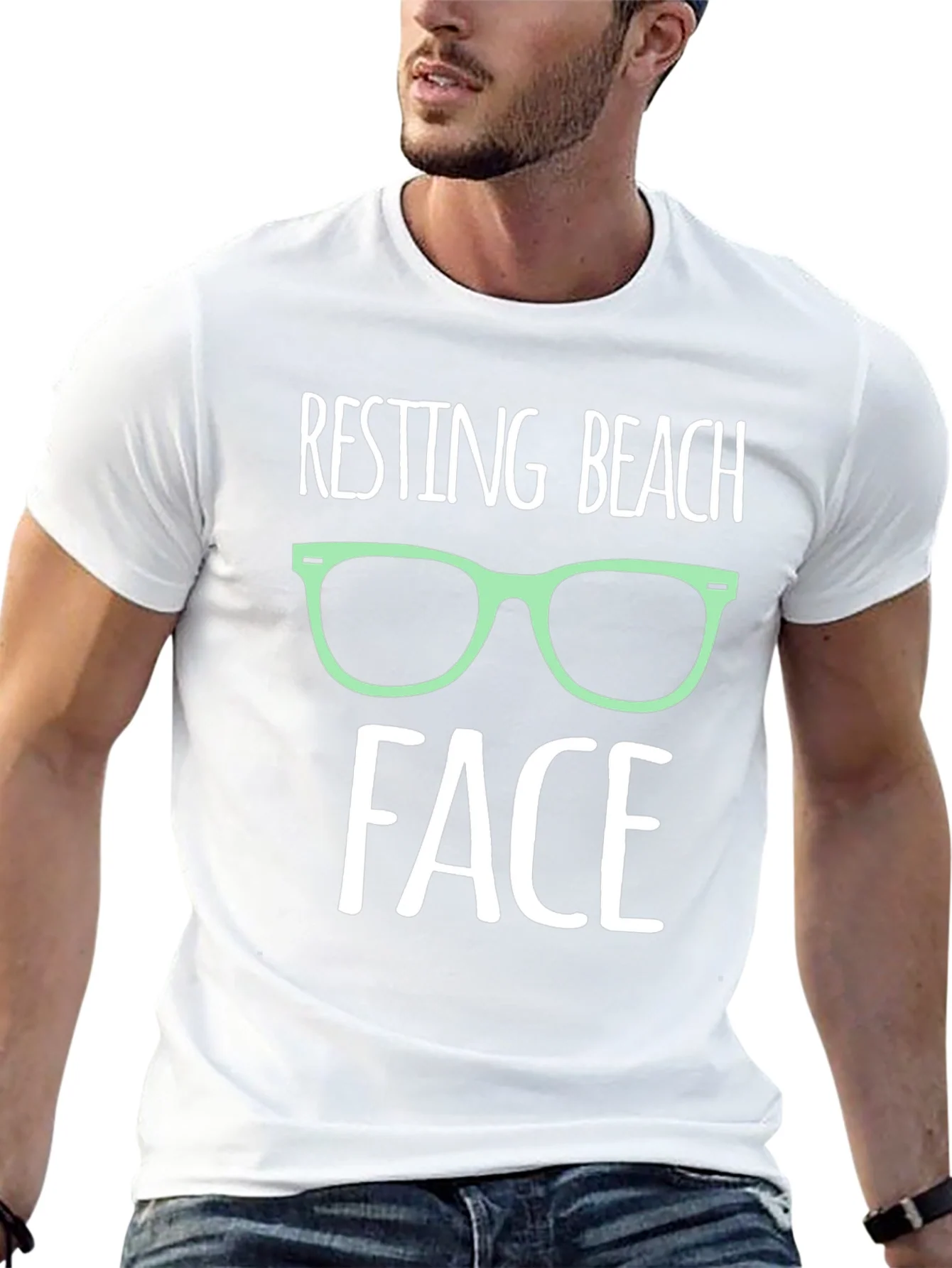 Resting Beach Face Graphic T-Shirt