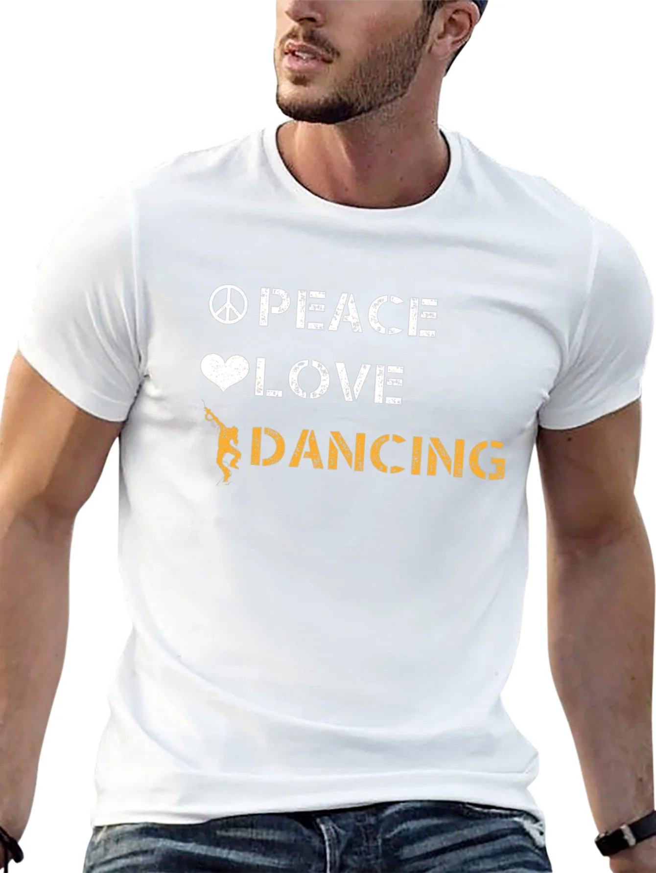 Peace Love Dancing Graphic Tee - Cool Dancer T-Shirt