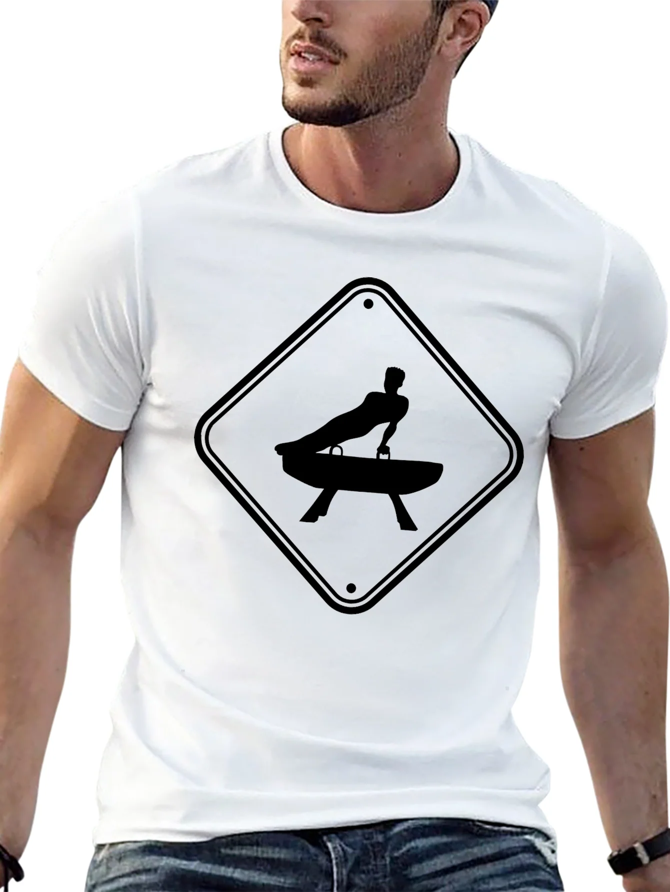 Gymnastics Pommel Horse Warning Sign T-Shirt