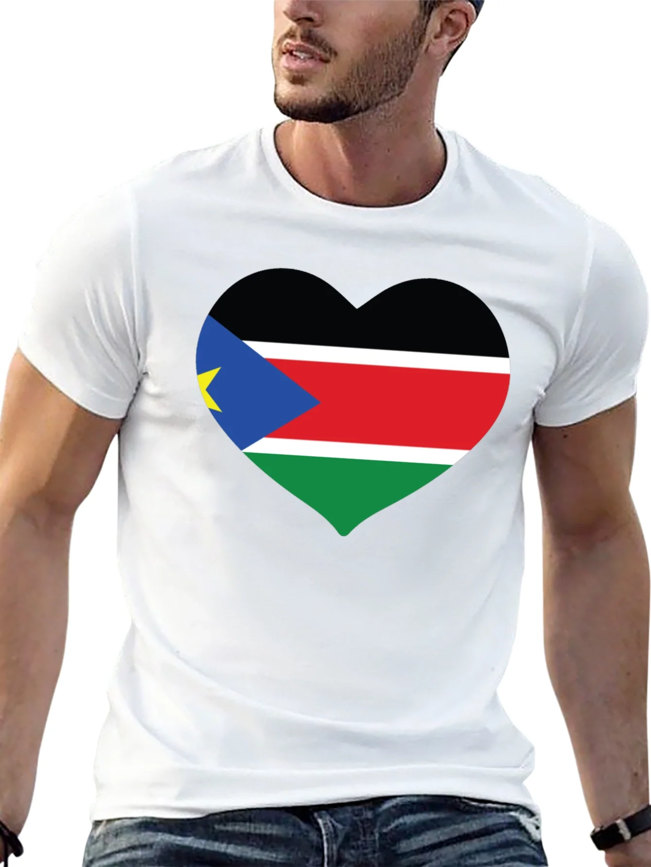 South Sudan Flag Heart T-Shirt