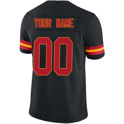 Custom KC.Chiefs Black Stitched Player Game Football Jerseys