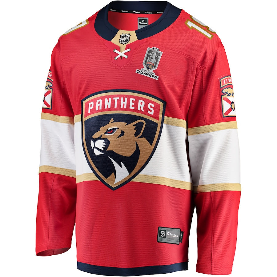 Matthew Tkachuk Florida Panthers   Home 2024 Stanley Cup Champions Breakaway  Jersey  Red