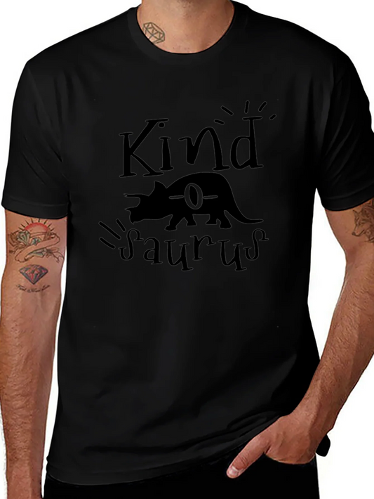 Kindasaurus Black Graphic Tee - Dinosaur Lovers T-Shirt