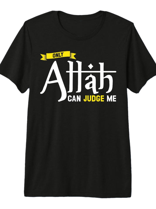 Only Allah Can Judge Me Islamic Muslim Ramadan Men Women Premium Tri-Blend T-Shirt Ramadan 180gsm Cotton Round Neck Short Sleeve Men Casual T-Shirt