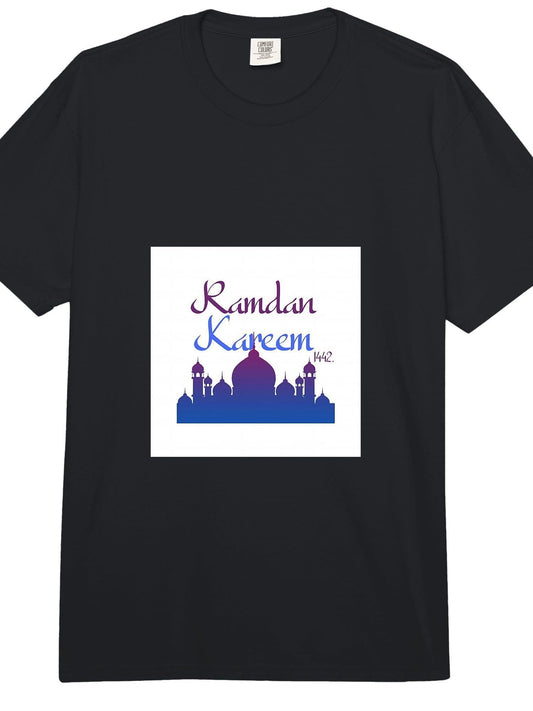 Ramadan Kareem for Kids Islamic Fasting Ramadan Kareem Comfort Colors Adult Heavyweight T-Shirt Ramadan 180gsm Cotton Round Neck Short Sleeve Men Casual T-Shirt