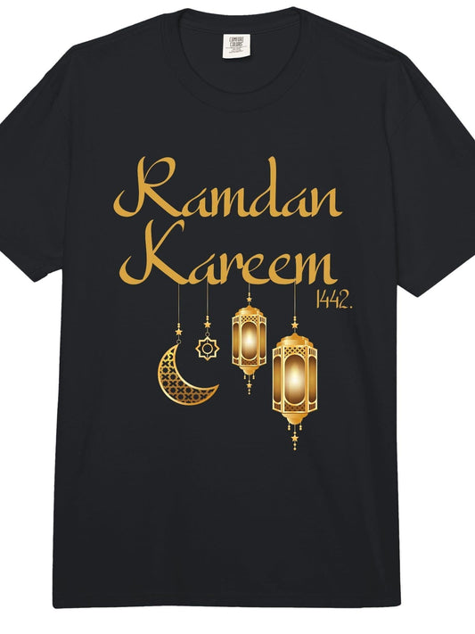 Ramadan Kareem Shirt for Kids Islamic Fasting Ramadan Kareem Comfort Colors Adult Heavyweight T-Shirt Ramadan 180gsm Cotton Round Neck Short Sleeve Men Casual T-Shirt