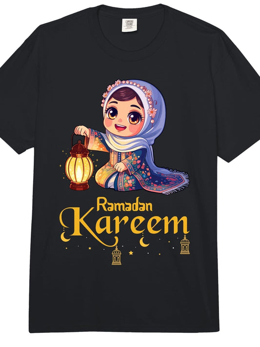 Ramadan Kareem Kid Happy Ramadan Islamic Muslim Comfort Colors Adult Heavyweight T-Shirt Ramadan 180gsm Cotton Round Neck Short Sleeve Men Casual T-Shirt