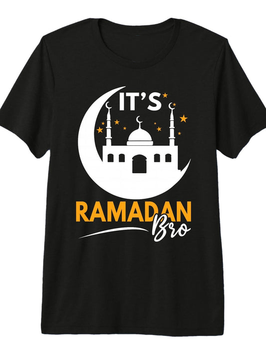 It's Ramadan Bro Muslim Mubarak Eid Kareem Fasting Premium Tri-Blend T-Shirt Ramadan 180gsm Cotton Round Neck Short Sleeve Men Casual T-Shirt
