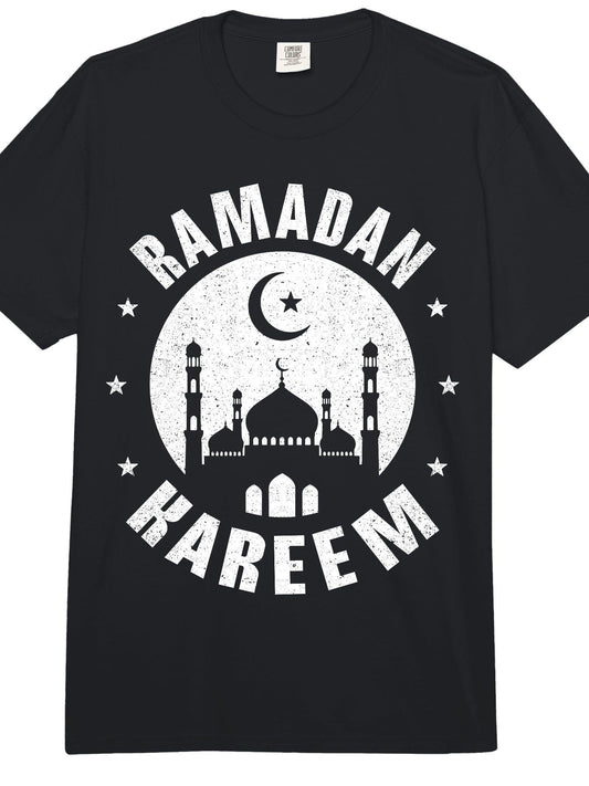 Ramadan Kareem Islamic Muslim Happy Ramadan Allah Comfort Colors Adult Heavyweight T-Shirt Ramadan 180gsm Cotton Round Neck Short Sleeve Men Casual T-Shirt