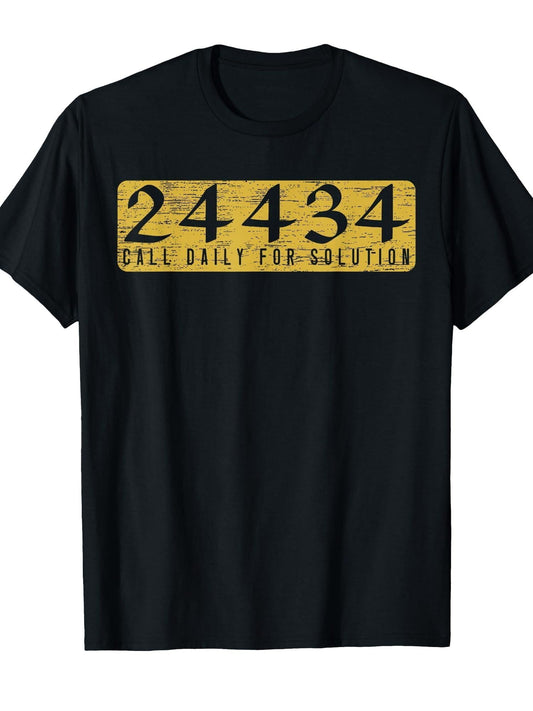Call Daily for Solution Muslim Islam Quran Mosque Ramadan T-Shirt Ramadan 180gsm Cotton Round Neck Short Sleeve Men Casual T-Shirt