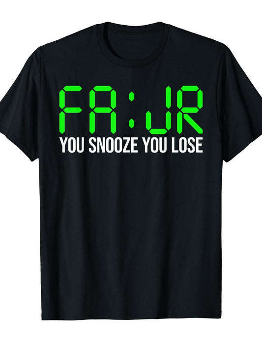 Fajr Prayer You Snooze You Lose - Awesome Fajr Salah Ramadan T-Shirt, Small, Black Ramadan 180gsm Cotton Round Neck Short Sleeve Men Casual T-Shirt
