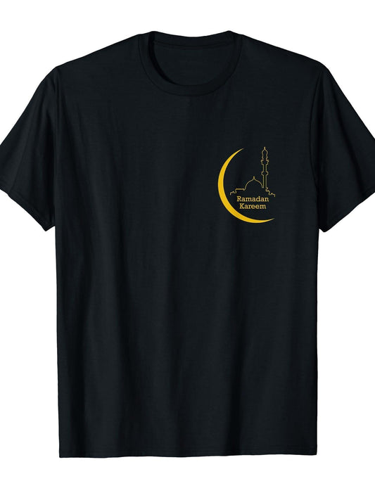 Ramadan Kareem T-shirt T-Shirt Ramadan 180gsm Cotton Round Neck Short Sleeve Men Casual T-Shirt