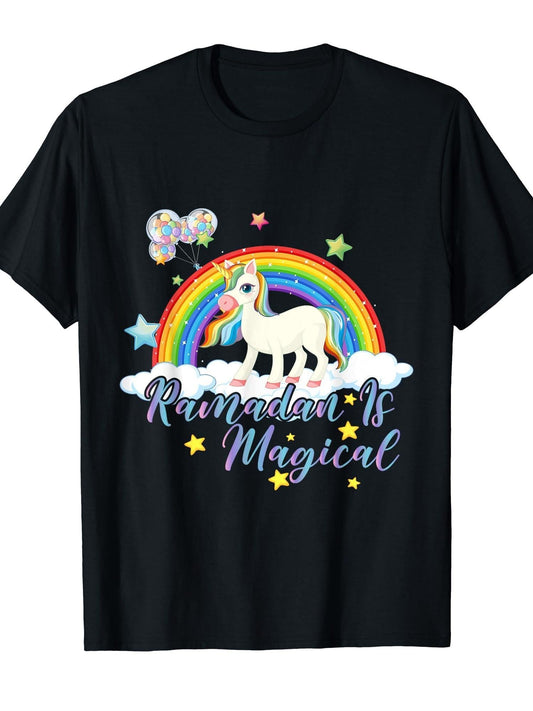 Ramadan is Magical T-Shirt Ramadan 180gsm Cotton Round Neck Short Sleeve Men Casual T-Shirt