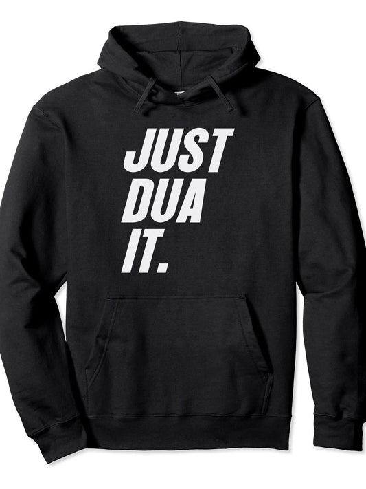 Just Dua It - Muslim Islamic Clothing - Men's Pullover Hoodie Ramadan Black 250gsm Cotton Long Sleeve Men Casual Hoodie