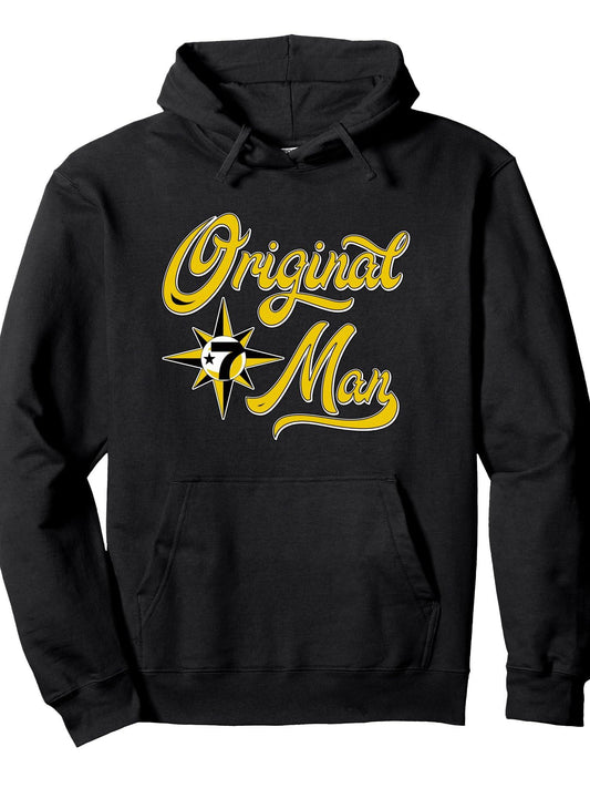 Original Man Allah 7 Logo Crescent Star 5 percent Pullover Hoodie Ramadan Black 250gsm Cotton Long Sleeve Men Casual Hoodie