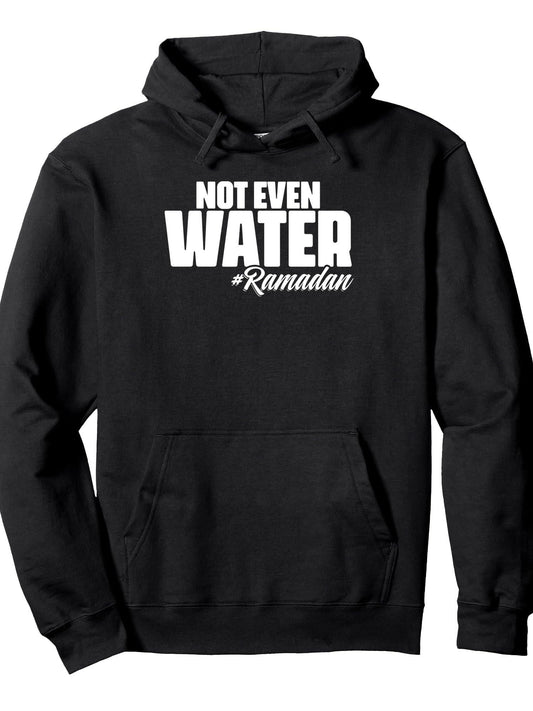 Ramadan Kareem Islamic Quotes for Fasting Muslim Pullover Hoodie Ramadan Black 250gsm Cotton Long Sleeve Men Casual Hoodie