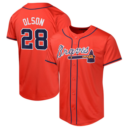 #28 Matt Olson Player A.Braves Red Alternate Limited Baseball Jerseys
