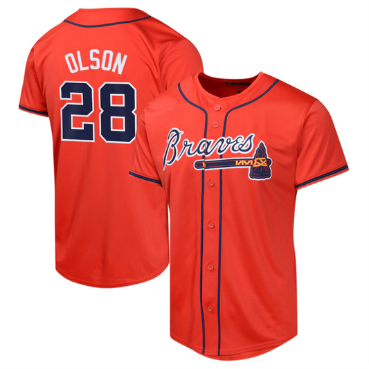 #28 Matt Olson Player A.Braves Red Alternate Limited Baseball Jerseys