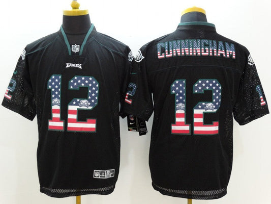 Men's Philadelphia Eagles Randall Cunningham #12 Black Game Jersey1