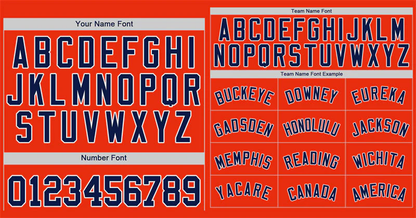Custom Orange Navy-White Bull Classic Style Authentic Baseball Jersey