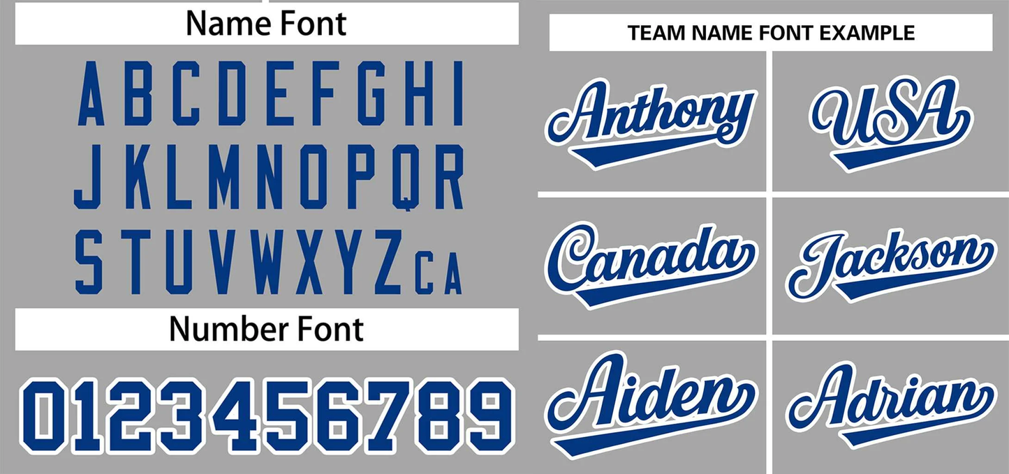 Custom Gray Royal-White Classic Style Authentic Two-Button Softball Jersey
