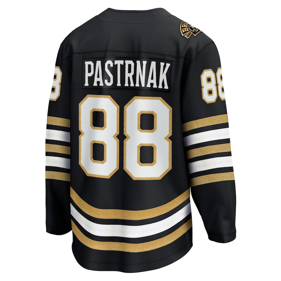 David Pastrnak Boston Bruins   100th Anniversary Premier Breakaway  Jersey - Black