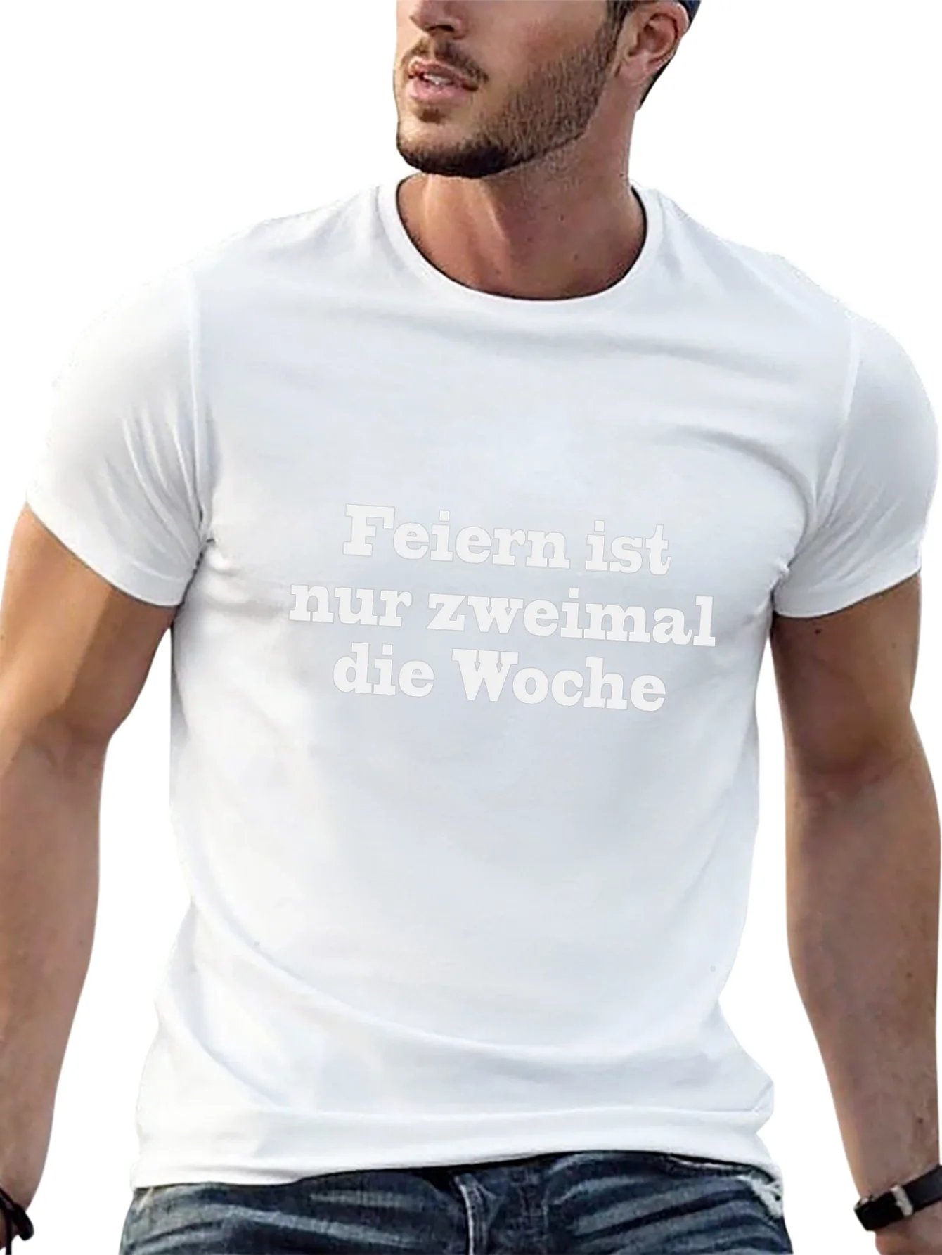 Feiern Ist Nur Zweimal T-Shirt - Black Crew Neck