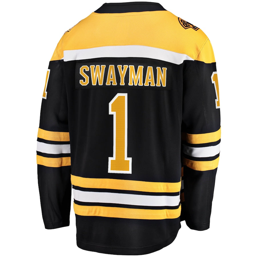 Jeremy Swayman Boston Bruins   Home Breakaway Replica Jersey - Black