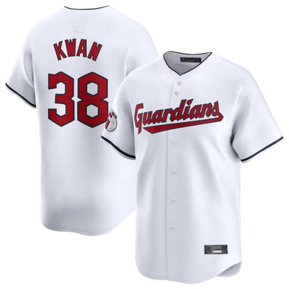 #38 Steven Kwan Player C.Guardians White Home Limited Game Baseball Jerseys
