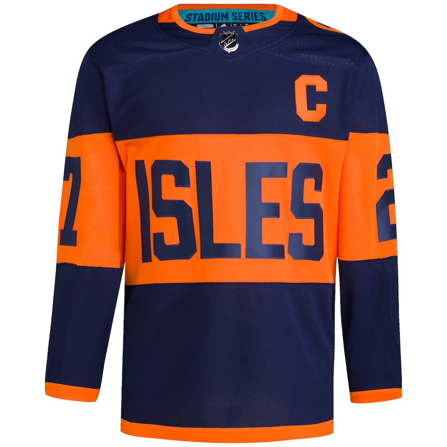 Anders Lee New York Islanders   2024 NHL Stadium Series Primegreen   Jersey  Navy