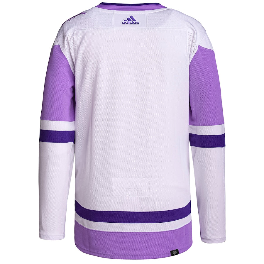 Anaheim Ducks   Hockey Fights Cancer Primegreen   Blank Practice Jersey - White/Purple