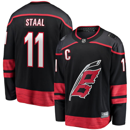 Jordan Staal Carolina Hurricanes   Home Captain Patch Breakaway  Jersey - Black