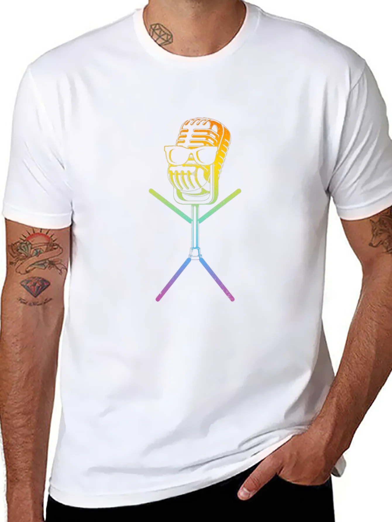 Cool Retro Microphone Graphic T-Shirt