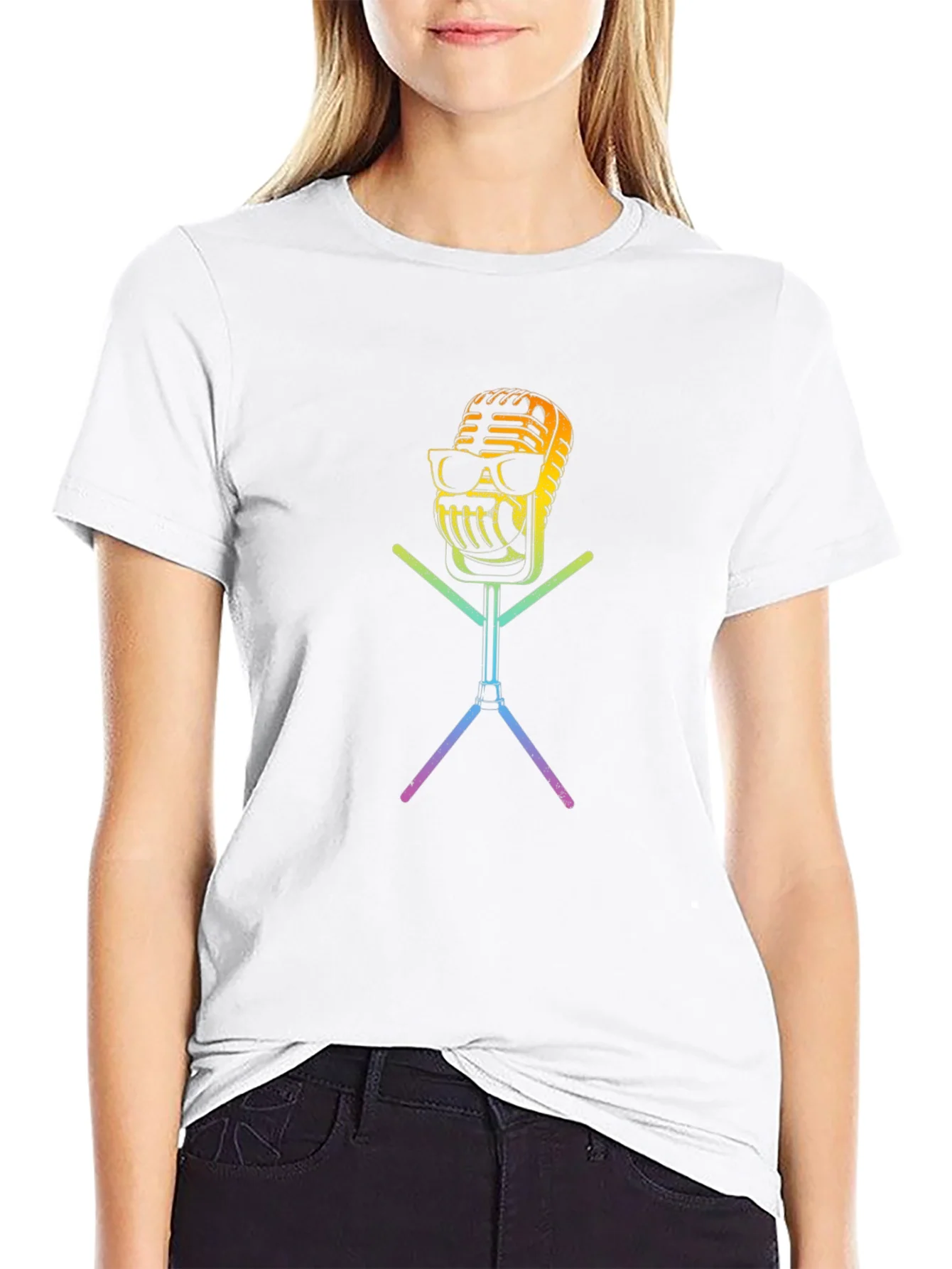 Cool Retro Microphone Graphic T-Shirt