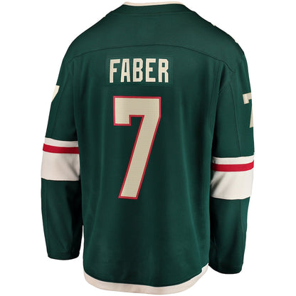 Brock Faber Minnesota Wild   Home Breakaway  Jersey - Green