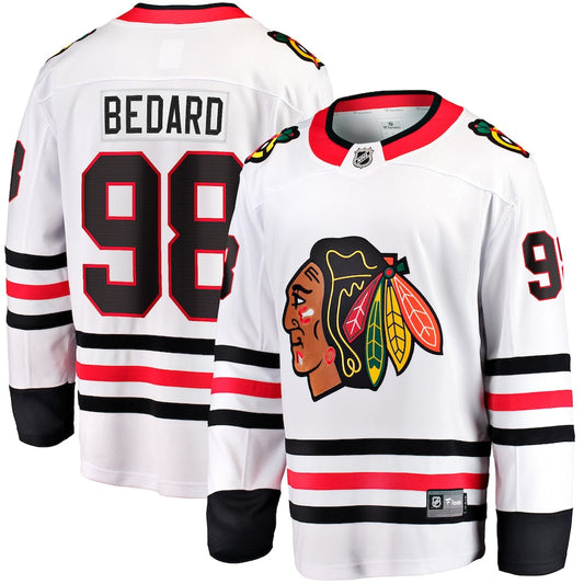 Connor Bedard Chicago Blackhawks   Away Breakaway  Jersey - White
