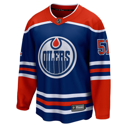 Troy Stecher Edmonton Oilers   Home Premier Breakaway  Jersey - Royal
