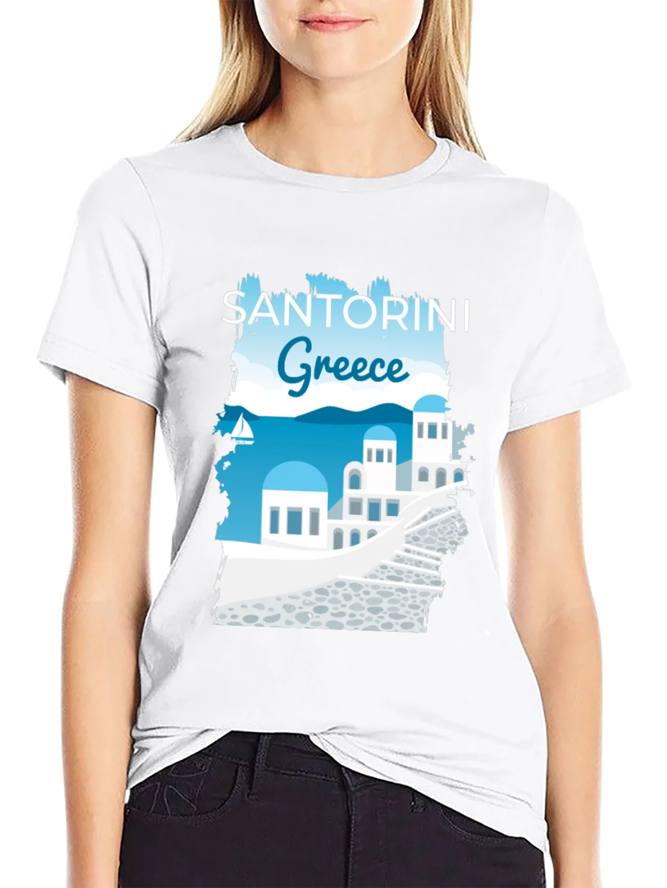 Santorini Greece Graphic T-Shirt