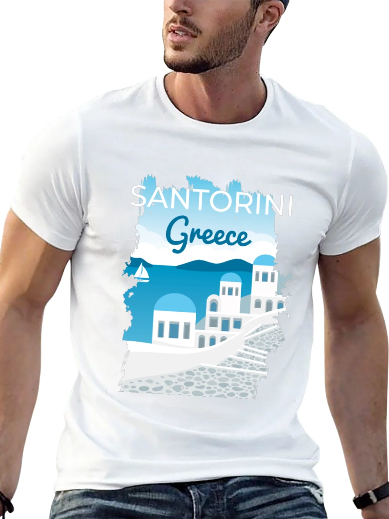 Santorini Greece Graphic T-Shirt