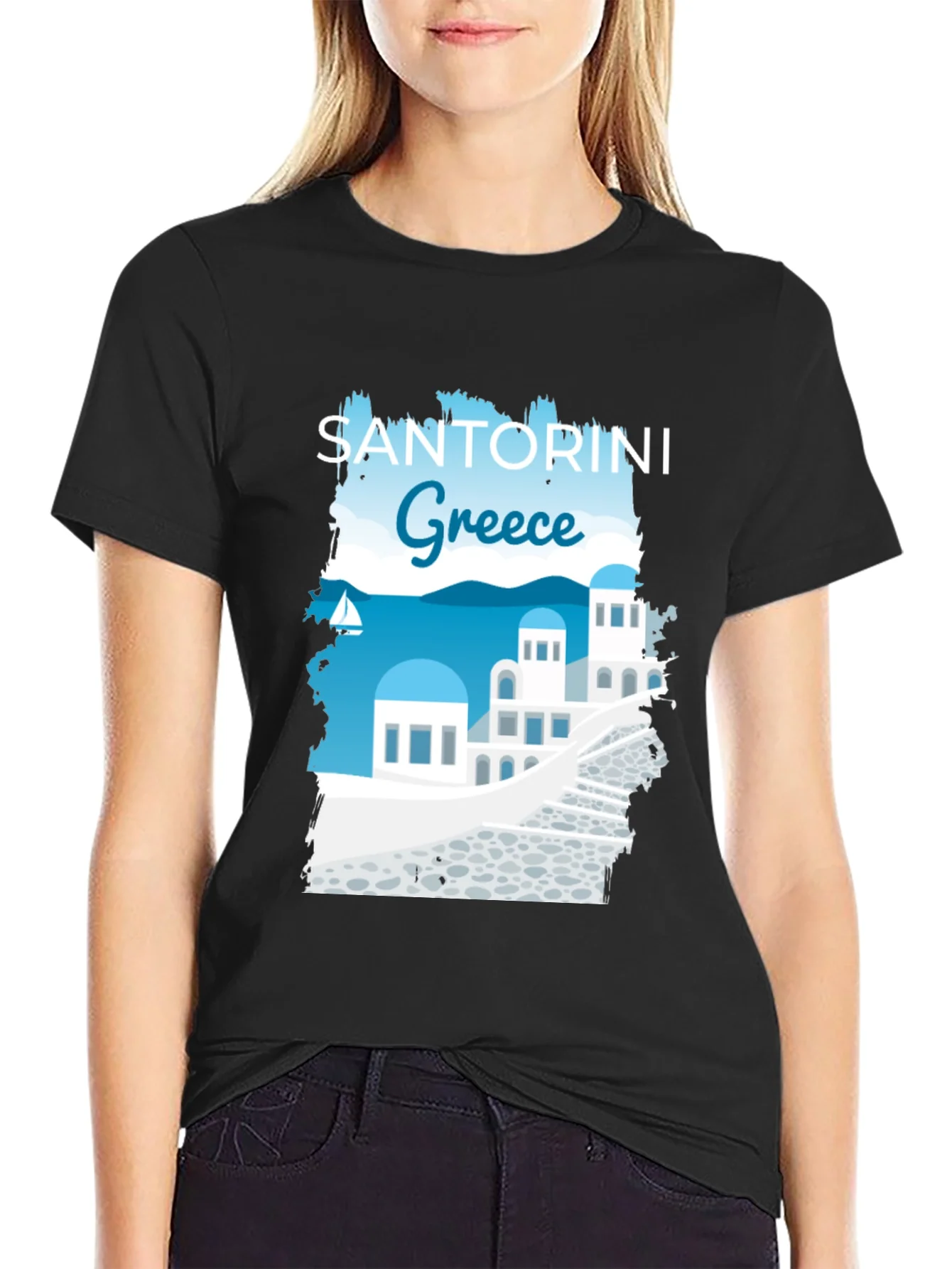 Santorini Greece Graphic T-Shirt
