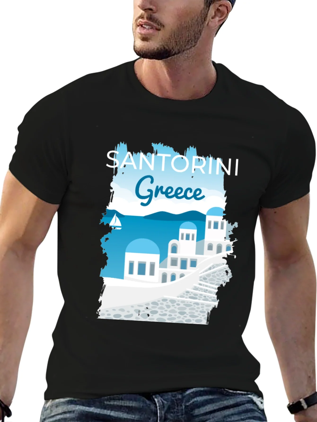 Santorini Greece Graphic T-Shirt