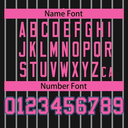 Custom Black Pink-Gray Stripe Fashion Design Full Button Authentic Baseball Jersey