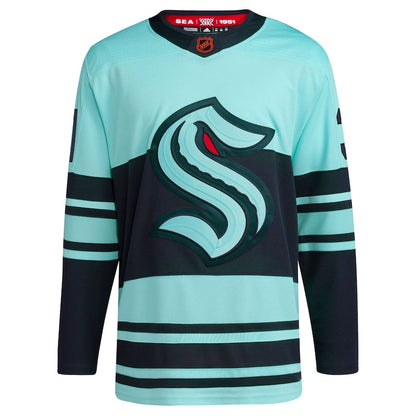 Men's Seattle Kraken Philipp Grubauer adidas Teal Reverse Retro 2.0 Authentic Player Jersey