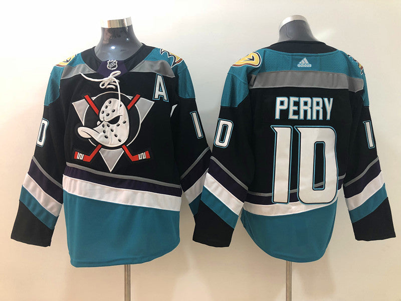 Men's Anaheim Ducks Corey Perry #10 Black Breakaway Jersey1