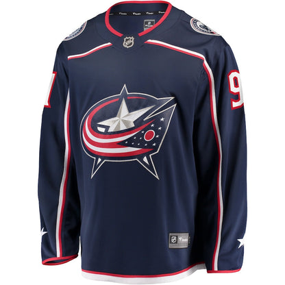 Kent Johnson Columbus Blue Jackets   Home Breakaway Jersey - Navy