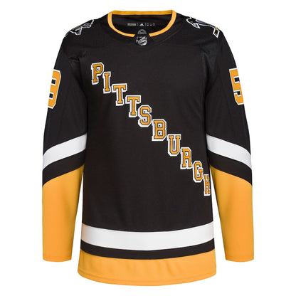 Men's Pittsburgh Penguins Jake Guentzel adidas Black Alternate Primegreen Authentic Player Jersey