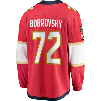 Sergei Bobrovsky Florida Panthers   Home 2024 Stanley Cup Champions Breakaway  Jersey  Red